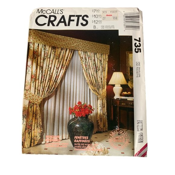 McCall's Crafts 735 Sewing Pattern Window Treatments Balloon Shade Valance uncut - Picture 1 of 2
